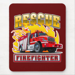 Cartoon Fire Truck T-shirt Muismat