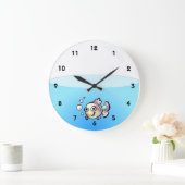 Cartoon Fish Bowl Horloge avec des nombres (Maison)