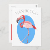 Cartoon Flamingo Dank u Briefkaart (Voorkant / Achterkant)