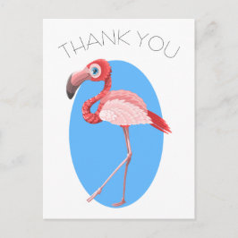 Cartoon Flamingo Dank u Briefkaart