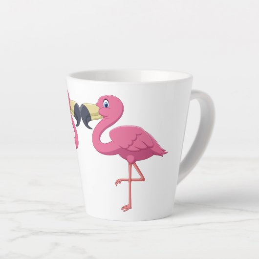 Cartoon Flamingos personaliseren Latte Mok (Rechterhoek)