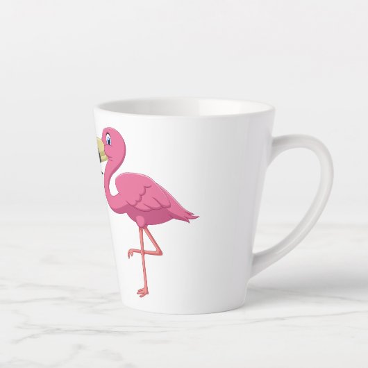 Cartoon Flamingos personaliseren Latte Mok (Rechts)