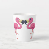 Cartoon Flamingos personaliseren Latte Mok (Voorkant)