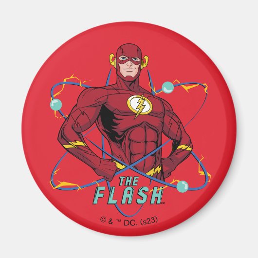 Cartoon Flash atoomgrafisch Magneet (Voorkant)