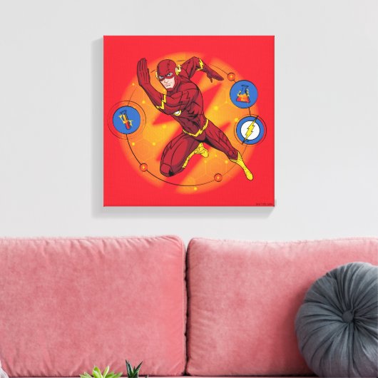 Cartoon Flash Laboratory Running Graphic Canvas Afdruk (Insitu (Woonkamer))
