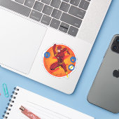 Cartoon Flash Laboratory Running Graphic Sticker (Laptop met iPhone)