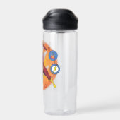 Cartoon Flash Laboratory Running Graphic Waterfles (Achterkant)