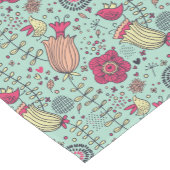 Cartoon floreel patroon met vogels korte tafelloper (Hoek)