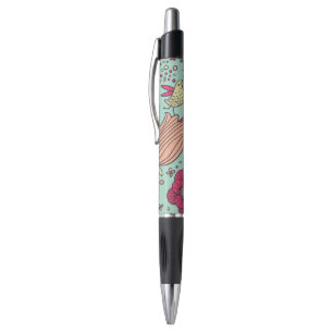 Cartoon floreel patroon met vogels pen