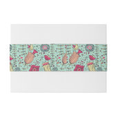 Cartoon floreel patroon met vogels uitnodigingen wikkel (Achterkant Voorbeeld)