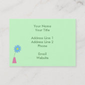 Cartoon-Florist- en bloemen-Visitekaartjes Visitekaartje (Achterkant)