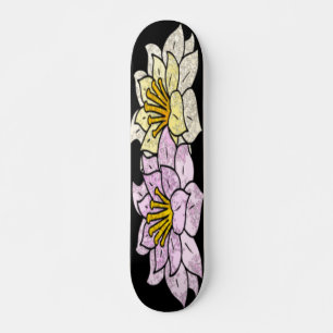 Cartoon Flowers Vector Design Skateboard