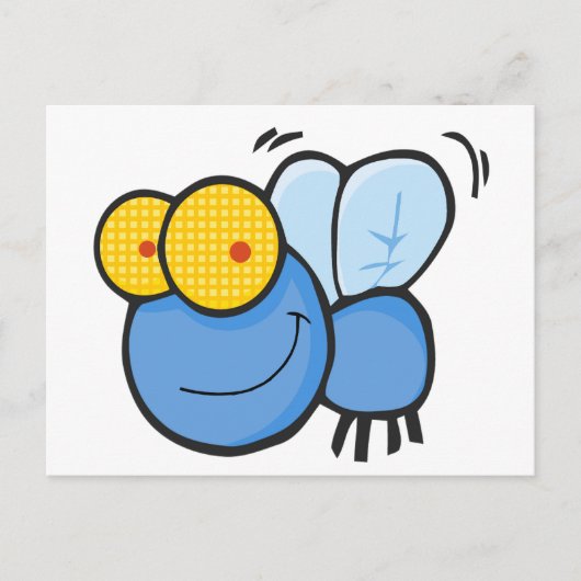 Cartoon Fly Briefkaart (Voorkant)