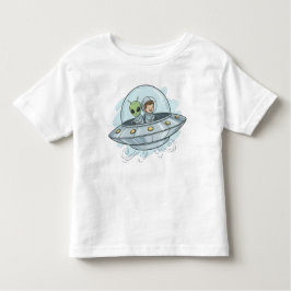 Cartoon Flying Alien Kinder Shirts