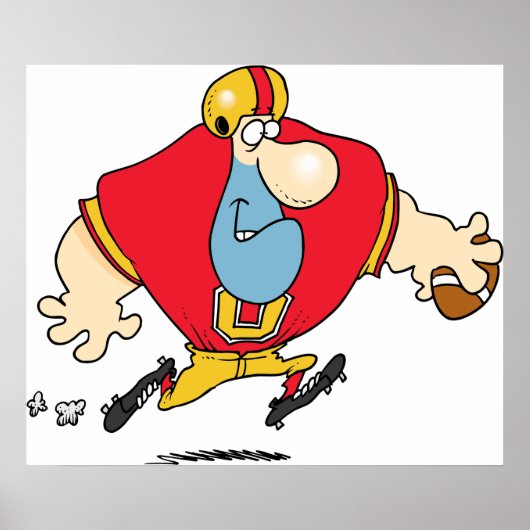 Cartoon Football Player Poster (Voorkant)