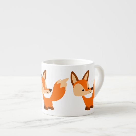 Cartoon Fox Espresso Mug sympa (Devant droit)