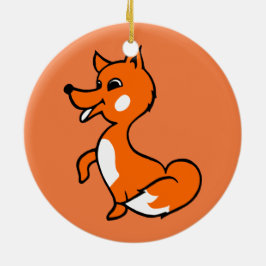 Cartoon Fox Keramisch Ornament