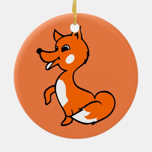 Cartoon Fox Keramisch Ornament (Achterkant)