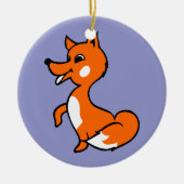 Cartoon Fox Keramisch Ornament (Voorkant)