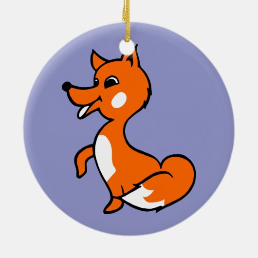 Cartoon Fox Keramisch Ornament (Achterkant)