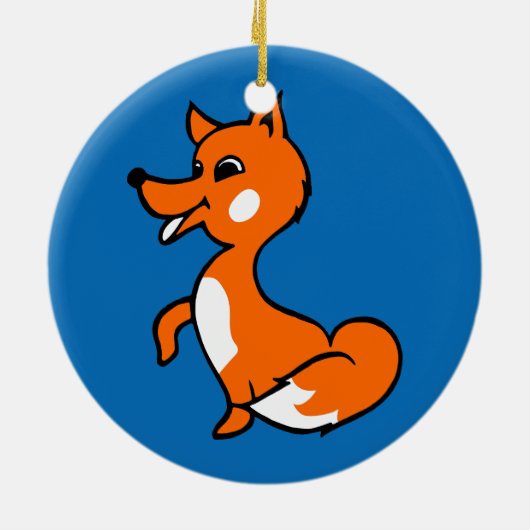 Cartoon Fox Keramisch Ornament (Achterkant)