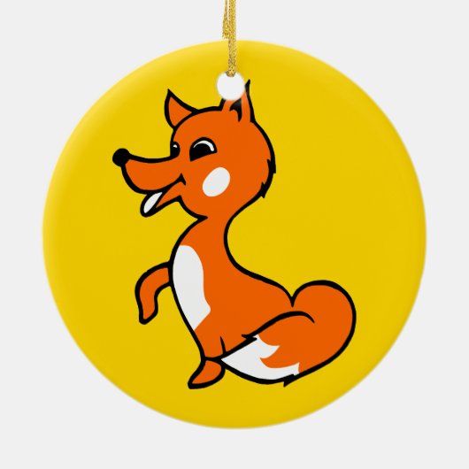 Cartoon Fox Keramisch Ornament (Achterkant)