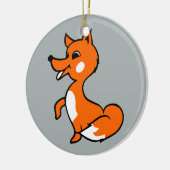 Cartoon Fox Keramisch Ornament (Links)