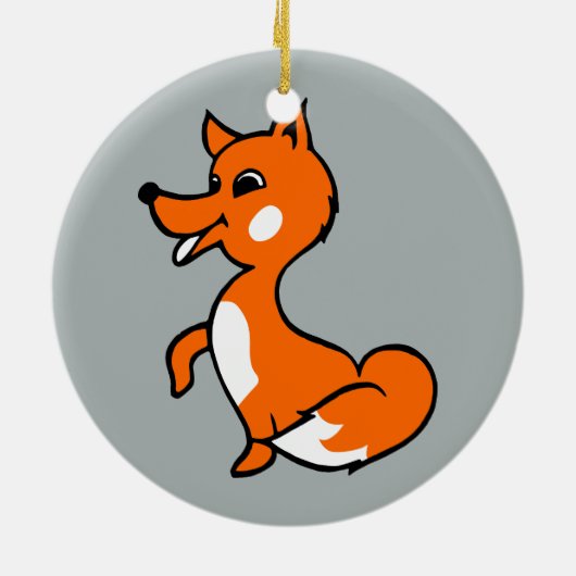 Cartoon Fox Keramisch Ornament (Achterkant)