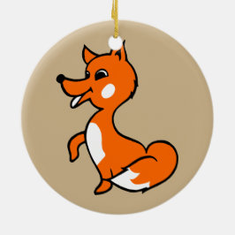 Cartoon Fox Keramisch Ornament