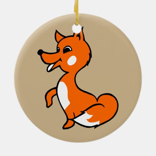 Cartoon Fox Keramisch Ornament (Achterkant)