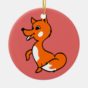 Cartoon Fox Keramisch Ornament