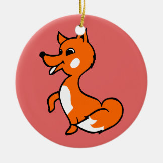 Cartoon Fox Keramisch Ornament