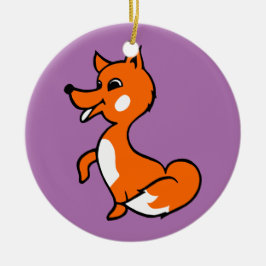 Cartoon Fox Keramisch Ornament