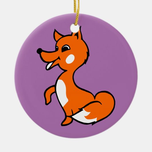 Cartoon Fox Keramisch Ornament (Voorkant)