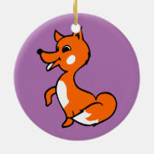 Cartoon Fox Keramisch Ornament (Achterkant)