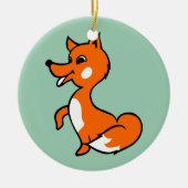 Cartoon Fox Keramisch Ornament (Voorkant)