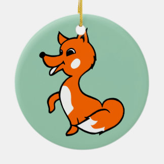 Cartoon Fox Keramisch Ornament