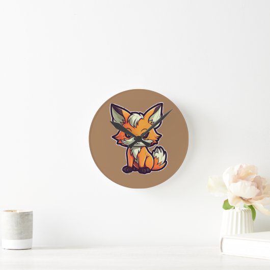 CARTOON FOX RONDE KLOK (Huis)