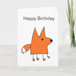 Cartoon Fox Verjaardag Kaart