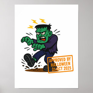 Cartoon Frankenstein - Goedgekeurd door Halloween Poster