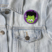 Cartoon Frankenstein Halloween Paarse Fun Ronde Button 5,7 Cm (In situ)