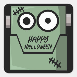 Cartoon Frankenstein's Monster Halloween Vierkante Sticker