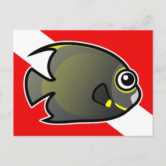 Cartoon Franse Angelfish Duikvlag Briefkaart (Voorkant)