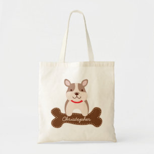 Cartoon Franse Bulldog Cute Puppy Dog Aangepaste n Tote Bag
