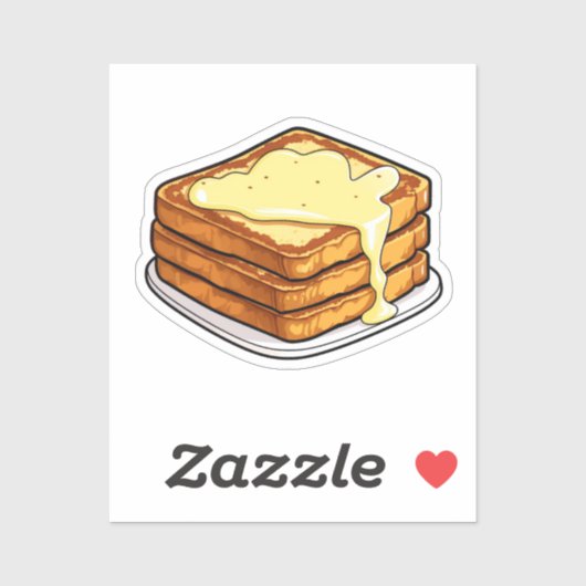 Cartoon franse toast sticker (Vel)