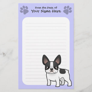 Cartoon French Bulldog Briefpapier