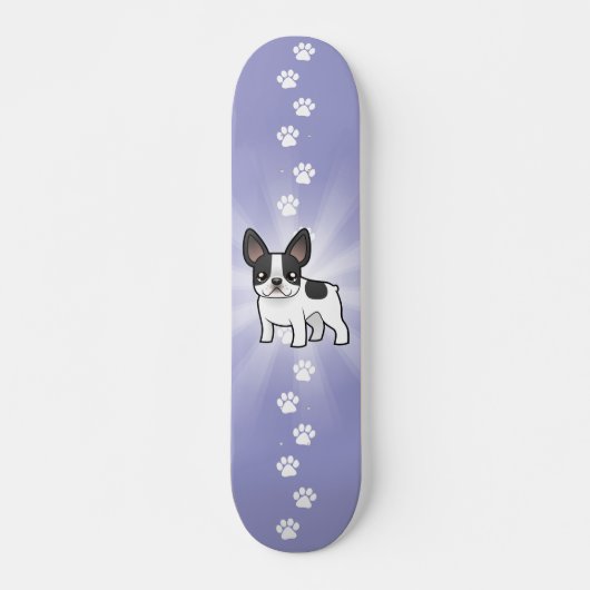 Cartoon French Bulldog Skateboard (Voorkant)
