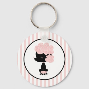 Cartoon French Poodle Sleutelhanger