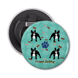 Cartoon Frenchie Button Flesopener