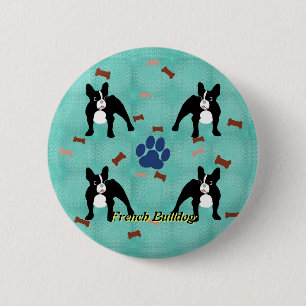 Cartoon Frenchie Ronde Button 5,7 Cm